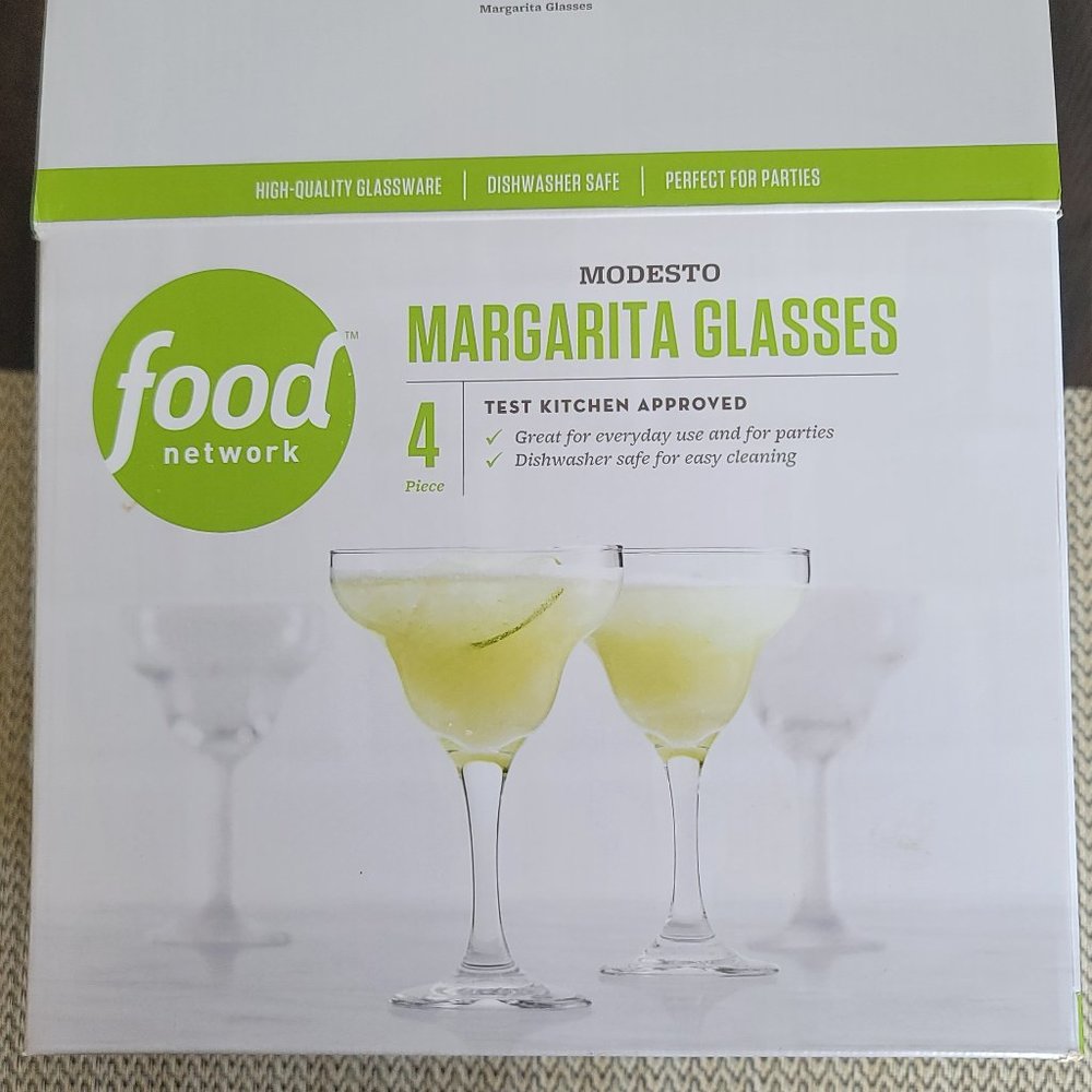 NEW Modesto 12 oz. Margarita Glasses - Set of 4 (in the box)